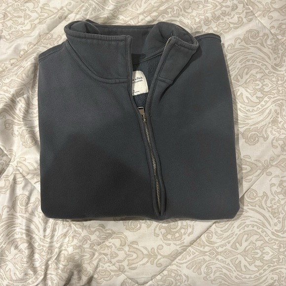 Abercrombie & Fitch Essential Half Zip (Navy) (Size Small) - Picture 3 of 4